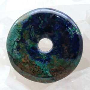 Edelstein Donut - Azurit Malachit, azurblauer Azurit und grüner Malachit